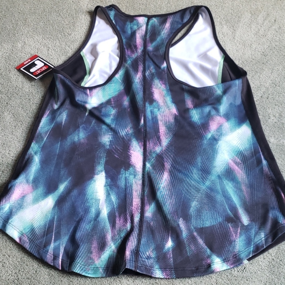 NWT Fila Sz L black/mint/purple tank top - Picture 5 of 8